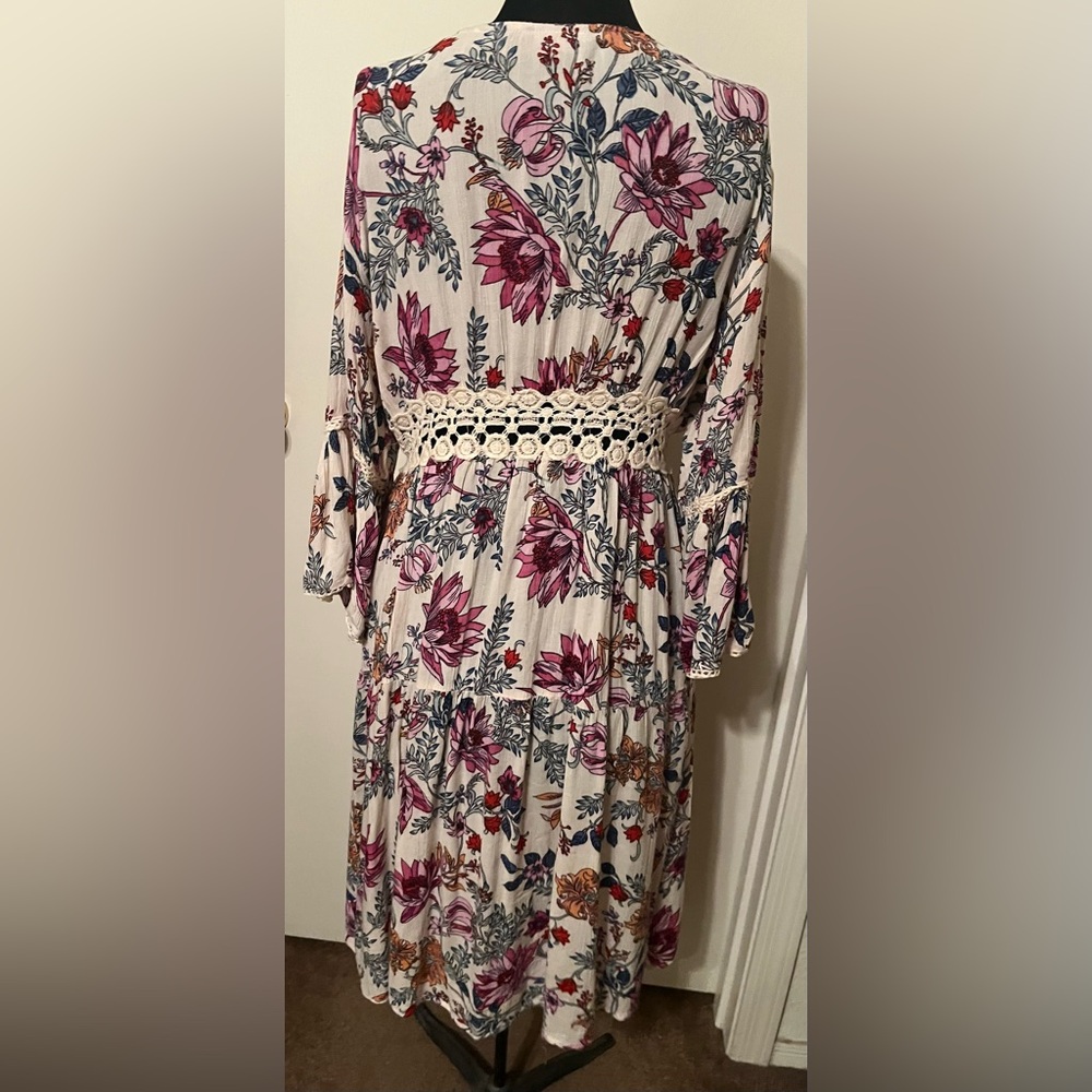 Angie Boho Multicolor Floral High-Low Blouse - Picture 2 of 4